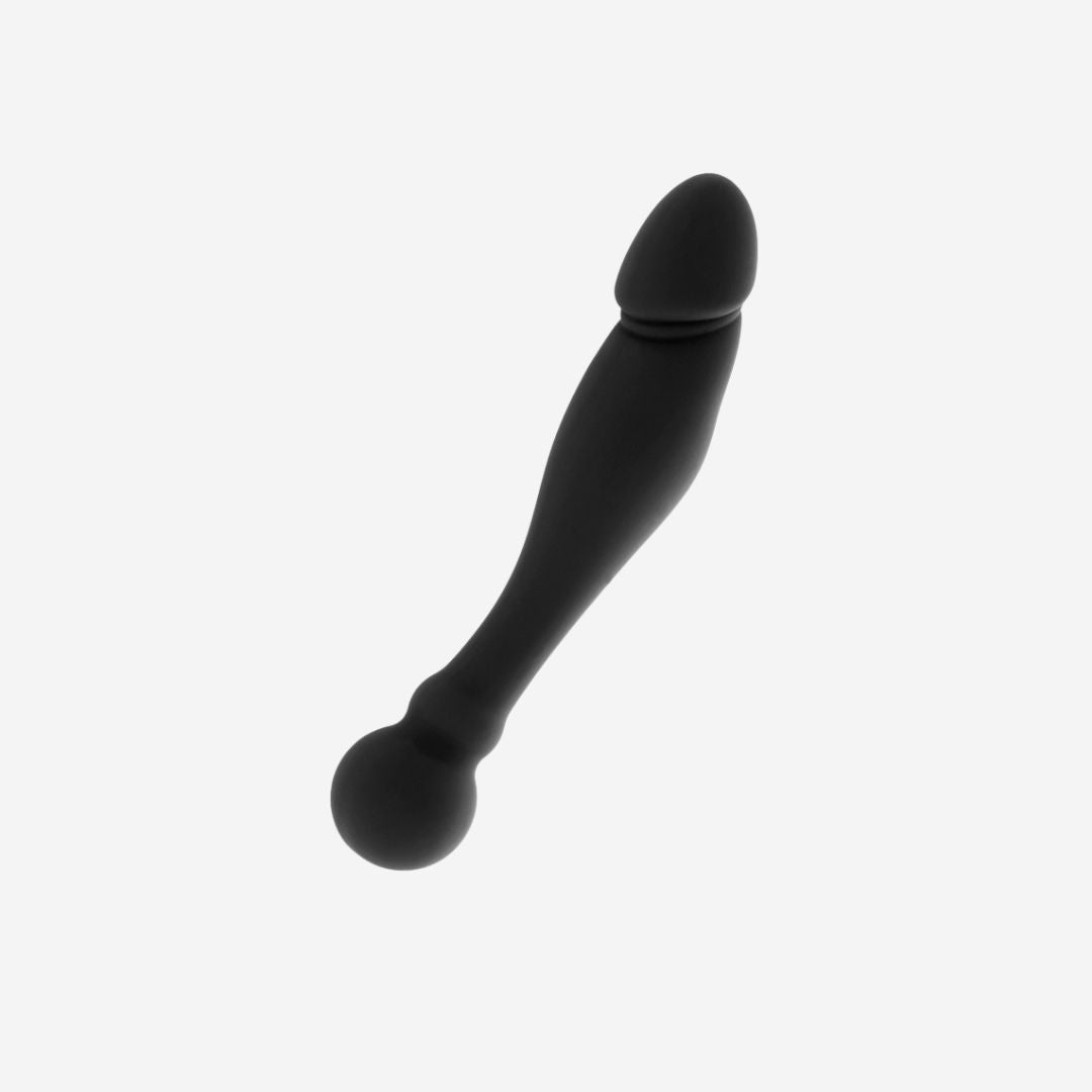 sexy shop Dildo Realistico Doppio Inserimento Morbido Silicone Flessibile Nero - 18Cm Ohmama - Sensualshop toys