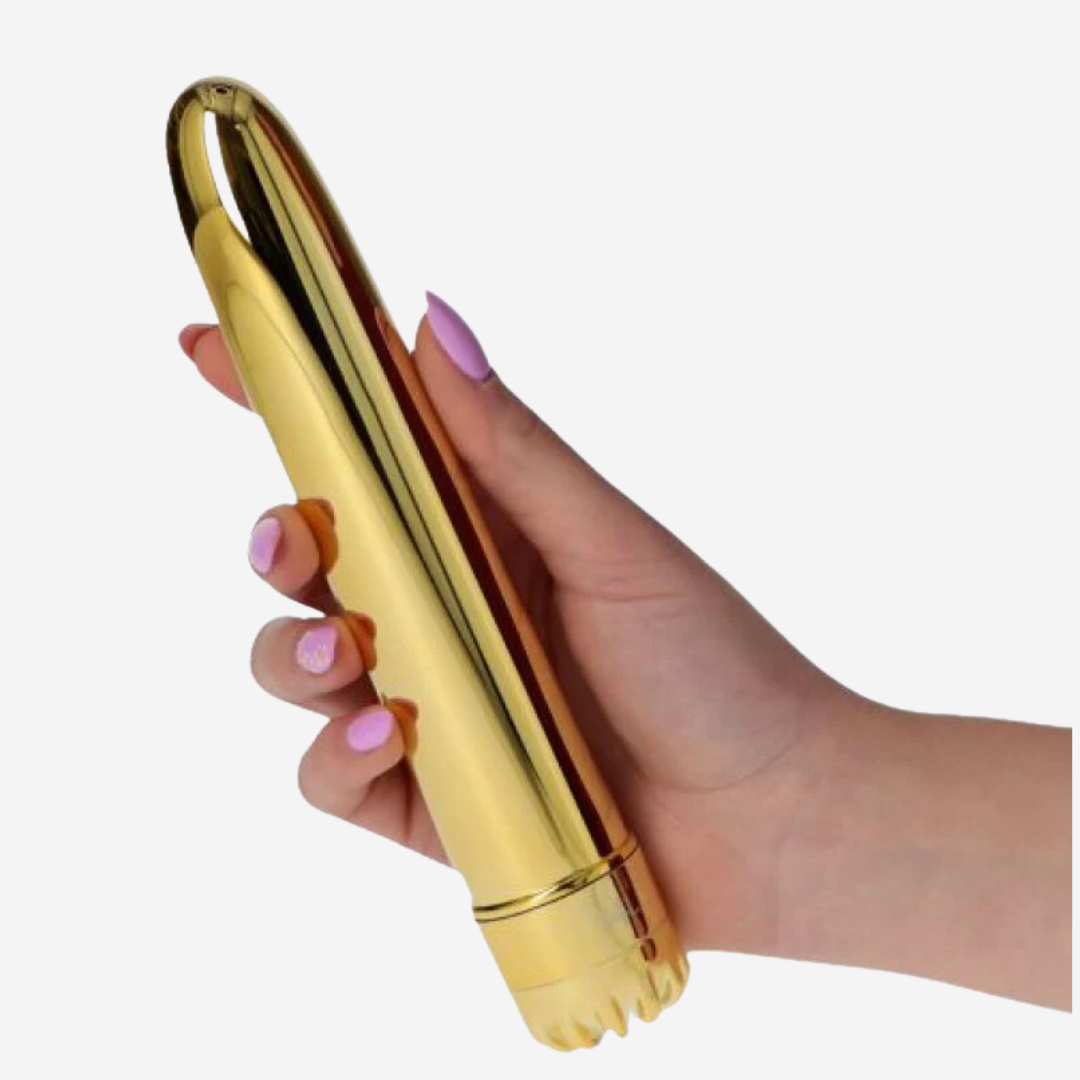 sexy shop Vibratore Mirror Gold Large 20 Cm - Sensualshop toys