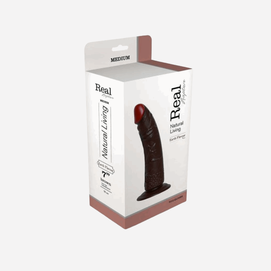 Dildo Realistico Ventosa Privo  Ftalati Pvc Brown - 18cm 4.5cm Dong Brown Flavour - 7''