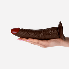 Dildo Realistico Ventosa Privo  Ftalati Pvc Brown - 18cm 4.5cm Dong Brown Flavour - 7''