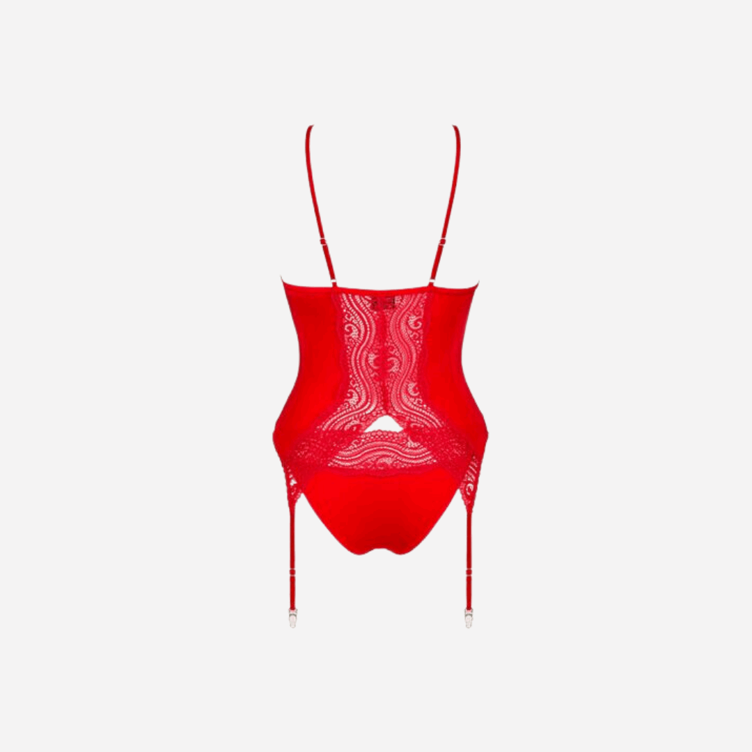 sexy shop Corsetto E Perizoma  Obsessive  Rosso  M/L - Sensualshop toys