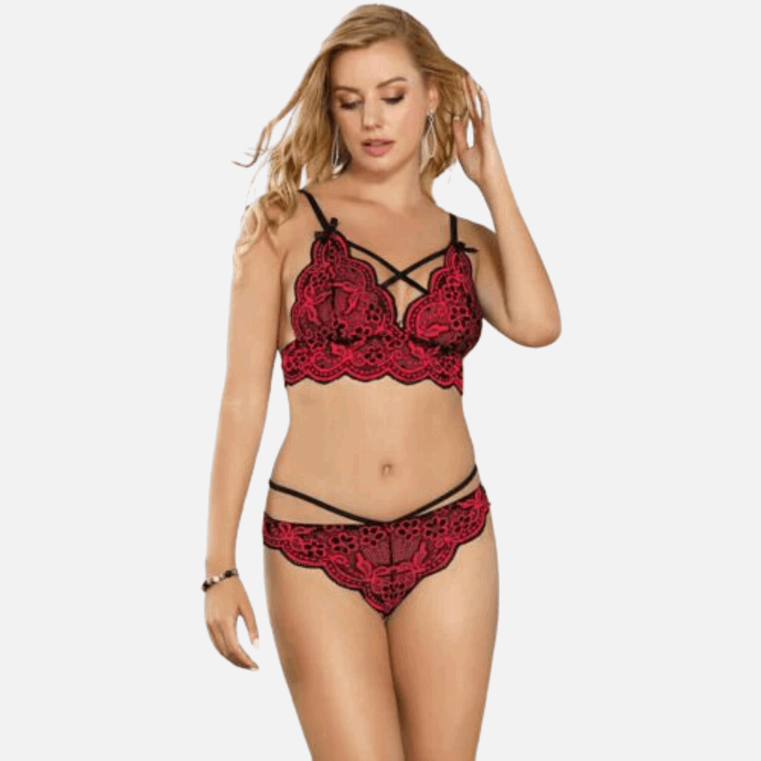 Completo Intimo Subblime  Rosso Pizzo  M