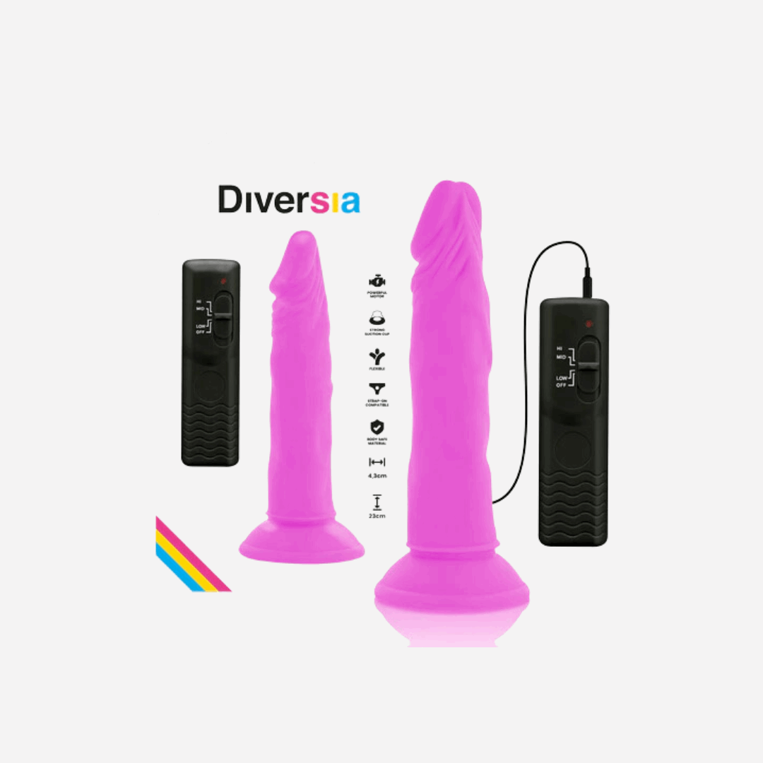 Dildo Vibrante Flessibile Diversia 23 cm  Viola