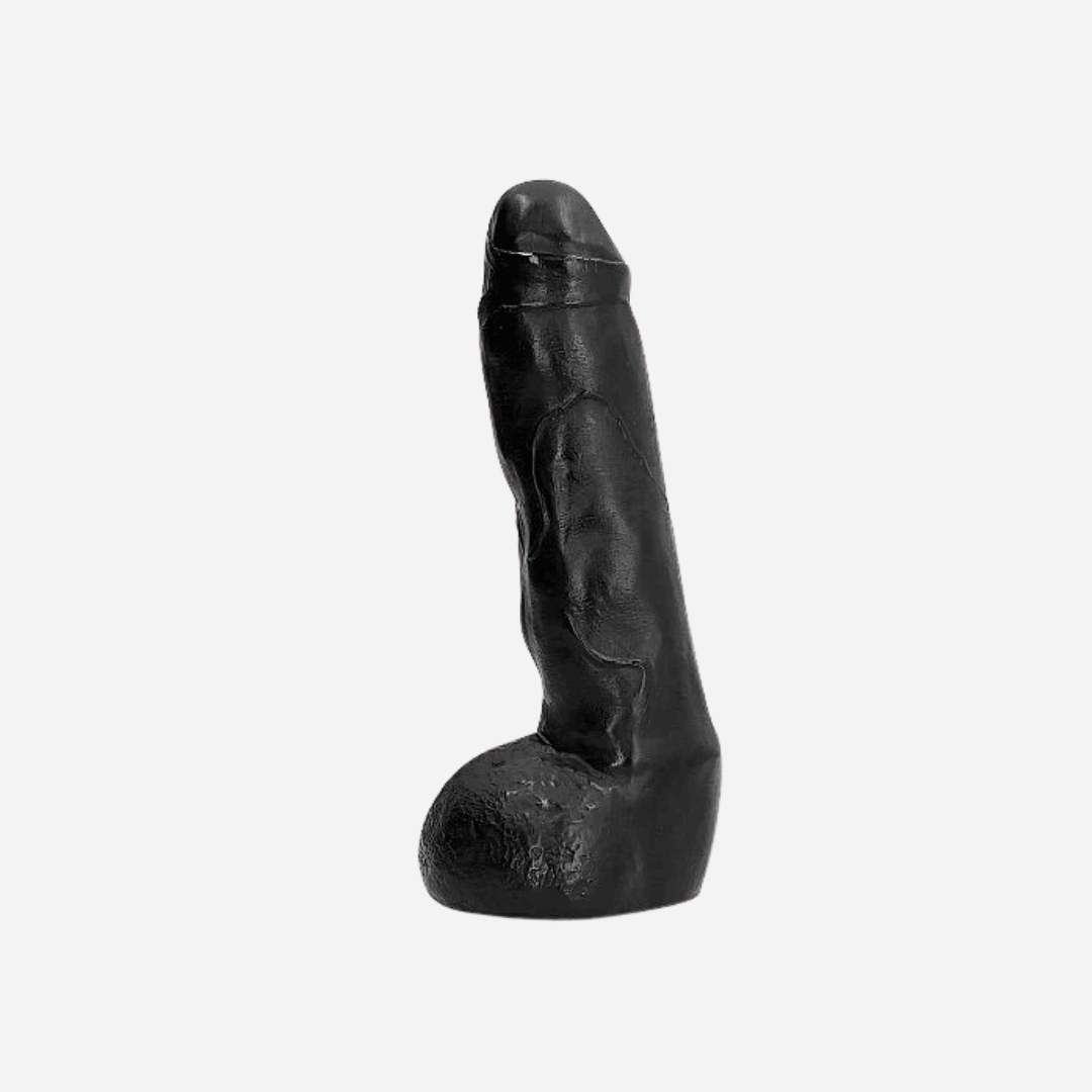 sexy shop Pene Realistico All Black Materiale PVC  Misure Inseribili 18 x 3,5 cm - Sensualshop toys