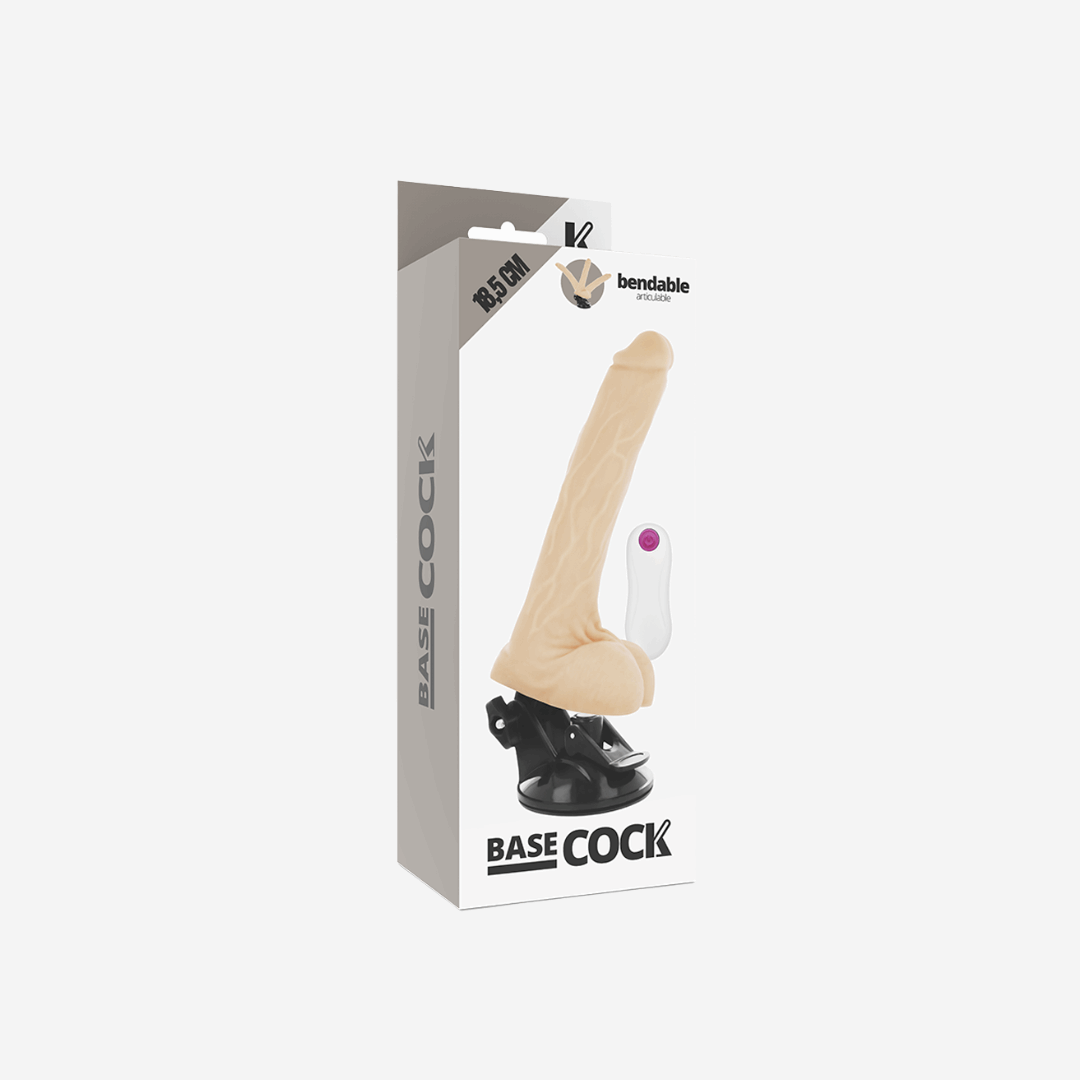 sexy shop Vibratore Realistico Pieghevole Basecock con telecomando  Carne 18,5 cm - Sensualshop toys