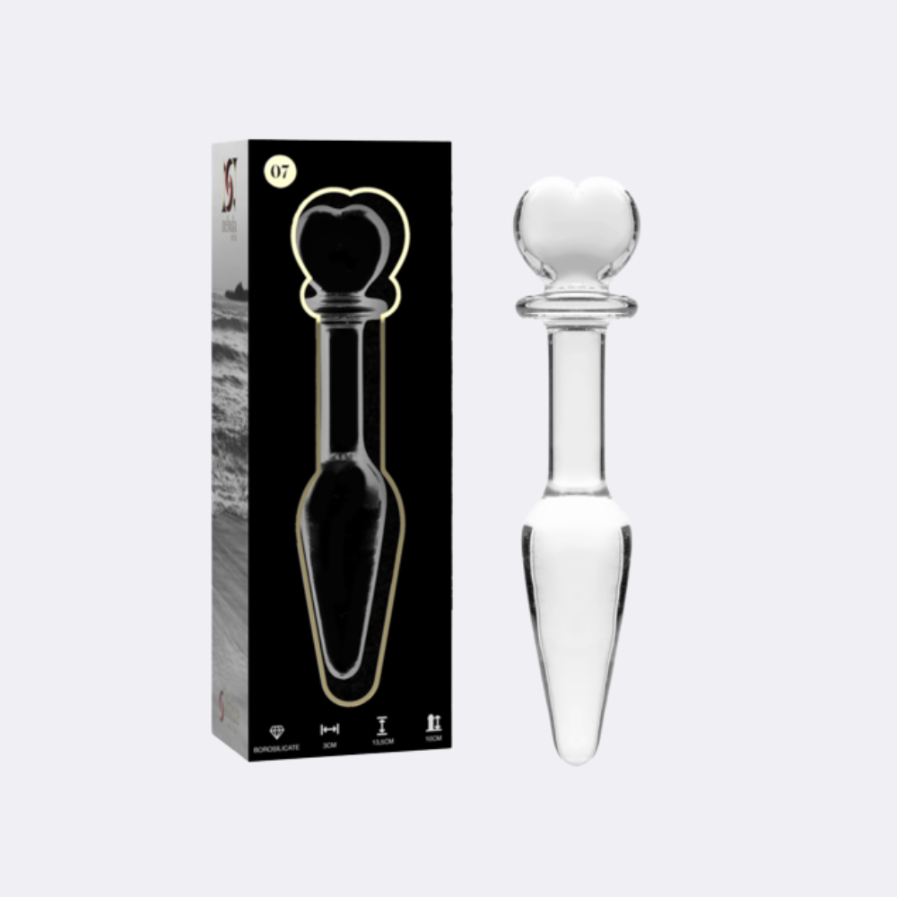 NEBULA SERIES BY IBIZA - MODELLO 7 PLUG ANALE VETRO BOROSILICATO TRASPARENTE 13.5 CM -O- 3 CM
