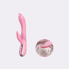 sexy shop Vibratore Rabbit Riscaldante Candy con Lingua Stimolante Flessibile con 12 Modalità di Vibrazione - Sensualshop toys