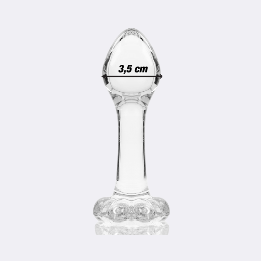 NEBULA SERIES BY IBIZA - MODELLO 2 PLUG ANALE VETRO BOROSILICATO TRASPARENTE 11 CM -O- 3.5 CM