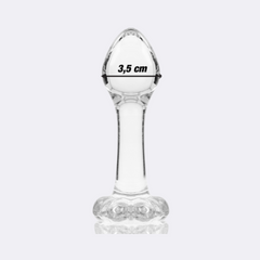 NEBULA SERIES BY IBIZA - MODELLO 2 PLUG ANALE VETRO BOROSILICATO TRASPARENTE 11 CM -O- 3.5 CM