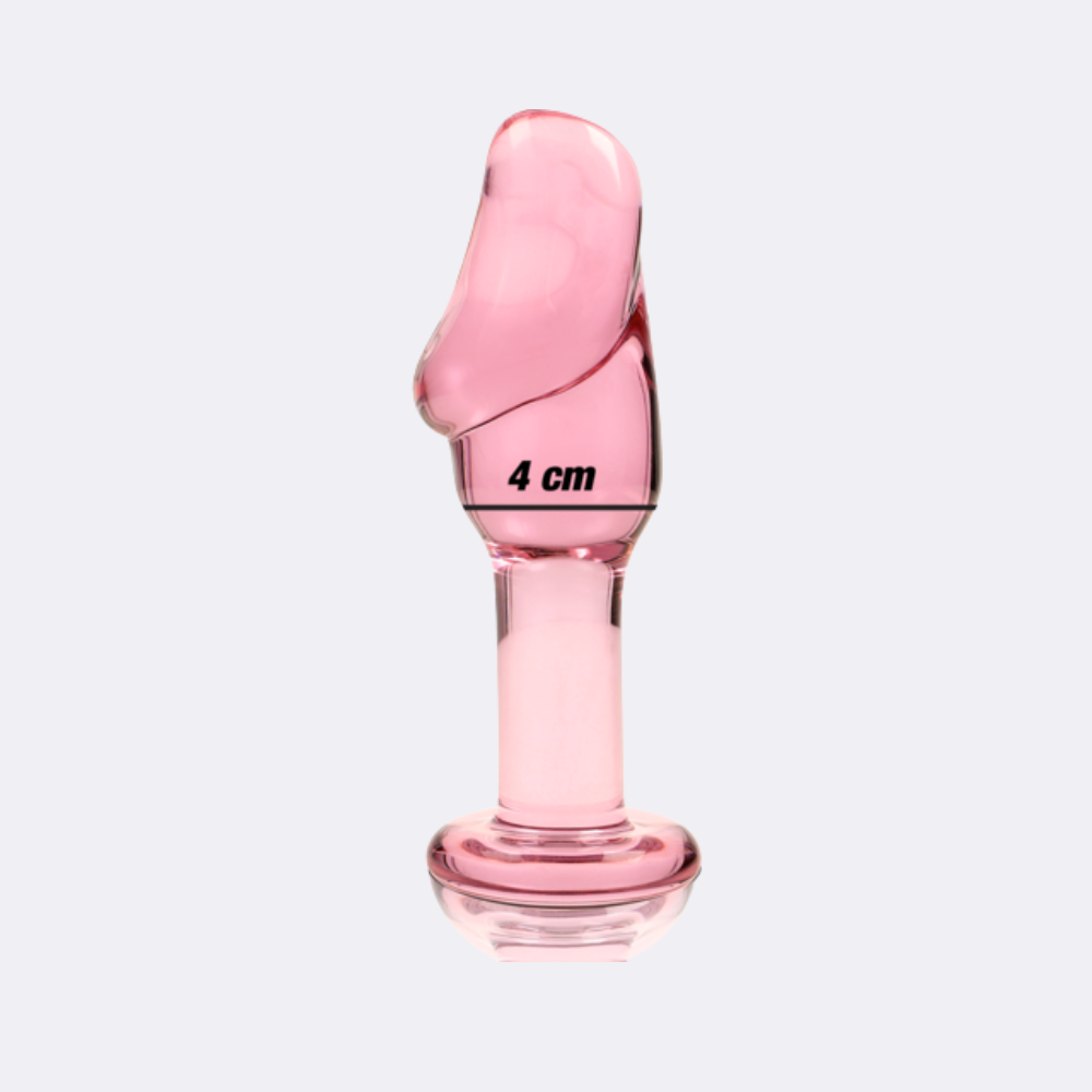NEBULA SERIES BY IBIZA - MODELLO 6 PLUG ANALE VETRO BOROSILICATO ROSA 12.5 CM -O- 4 CM