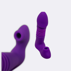 sexy shop Vibratore Oliver Tripla Azione con Movimento Su e Giù, Aspiratore Clitorideo e Mini Stimolatore Anale - Sensualshop toys