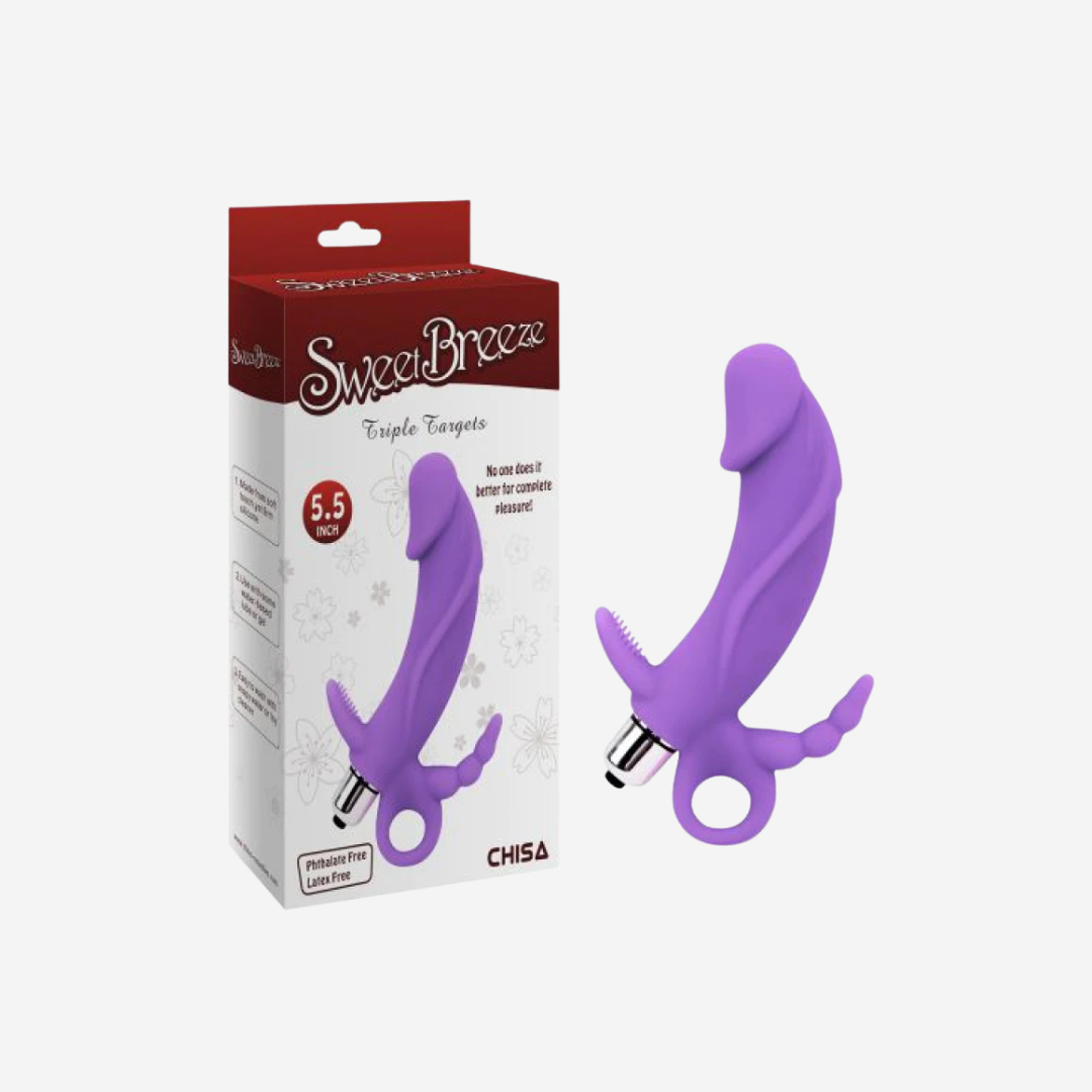 Vibratore SweetBreeze Triple Purple  Anale Vaginale e Clitorideo