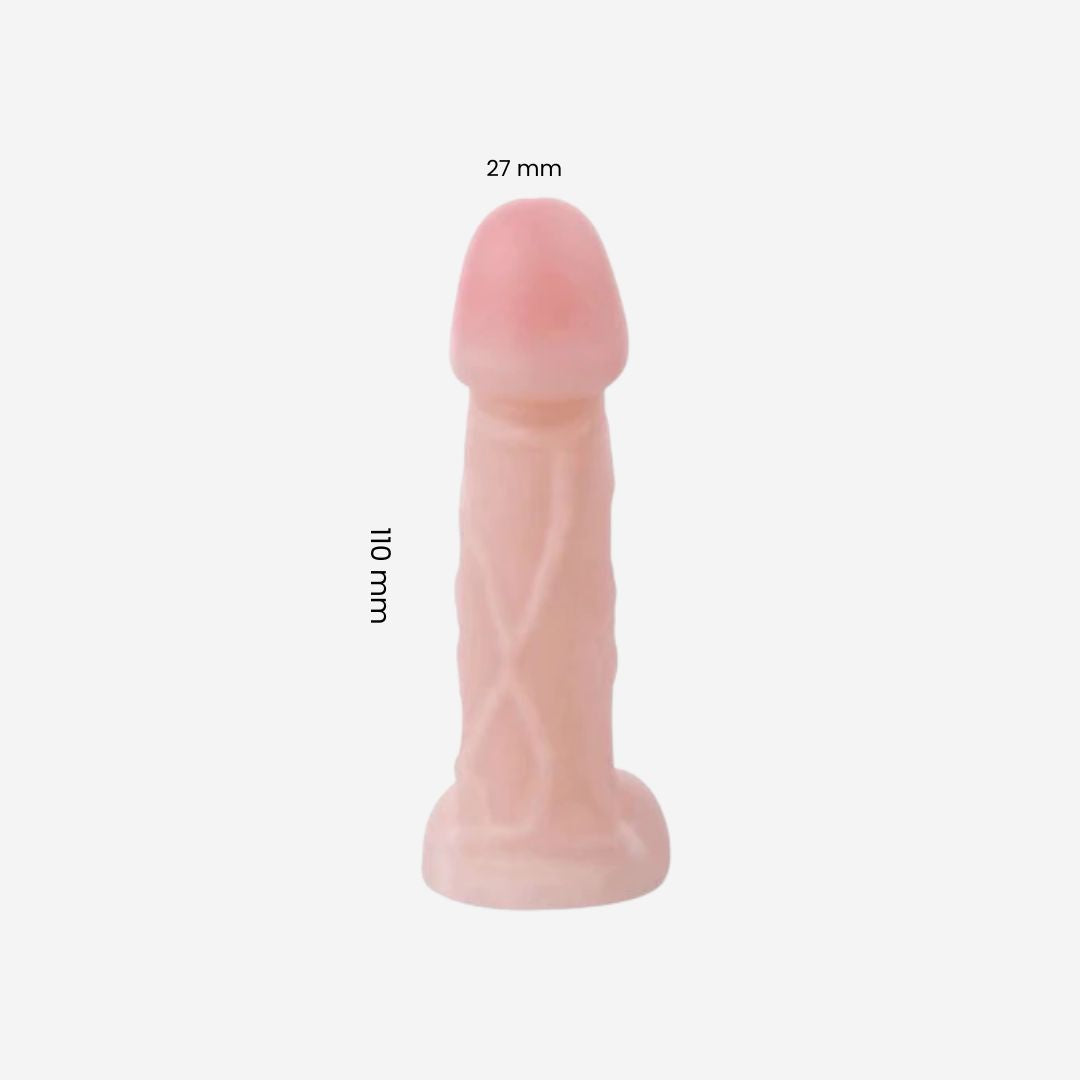 sexy shop Dildo Realistico Slick Pleasure 11 cm Con Albero Venato E Testicoli, Flessibile E Unisex - Sensualshop toys