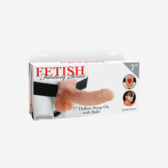 sexy shop Strap-On Testicoli + Machera Fetish Fantasy 17,8 cm Con Imbracatura Elastica, Privo Di Lattice - Sensualshop toys